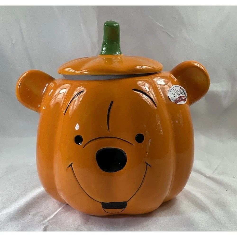 Disney Winnie The Pooh Halloween Jack O Lantern Pumpkin Cookie Jar Canister